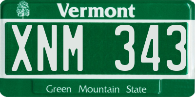 VT license plate XNM343