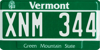 VT license plate XNM344