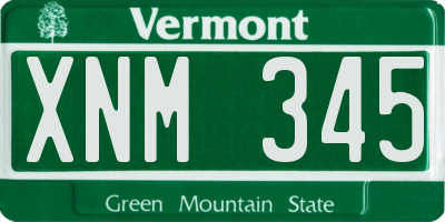 VT license plate XNM345