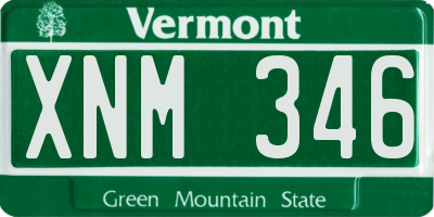 VT license plate XNM346