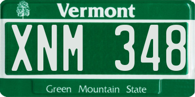 VT license plate XNM348