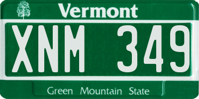 VT license plate XNM349
