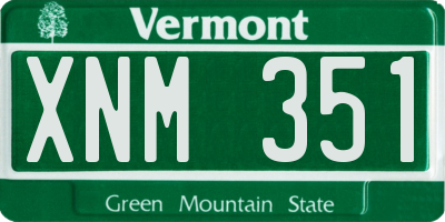 VT license plate XNM351