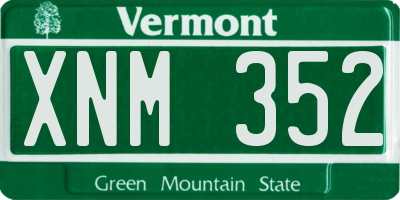 VT license plate XNM352