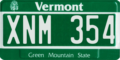 VT license plate XNM354