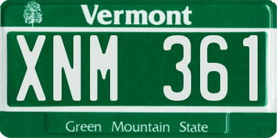 VT license plate XNM361