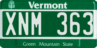 VT license plate XNM363