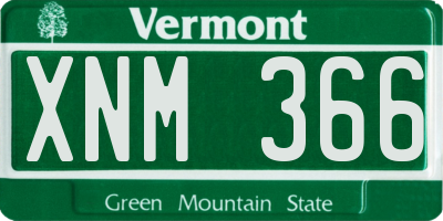VT license plate XNM366