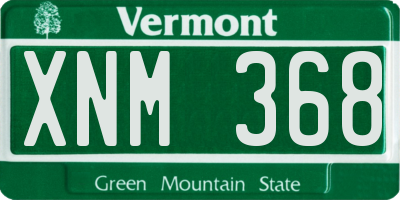 VT license plate XNM368