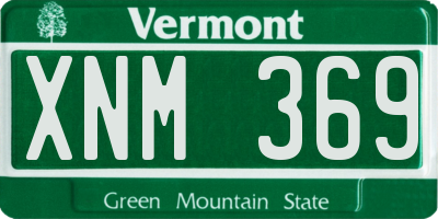 VT license plate XNM369