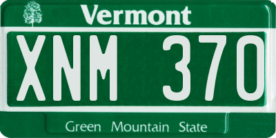 VT license plate XNM370