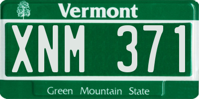 VT license plate XNM371