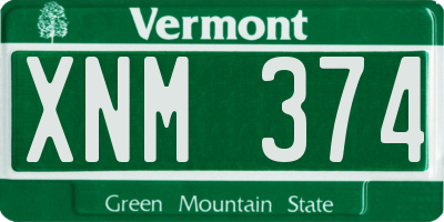 VT license plate XNM374