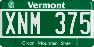VT license plate XNM375