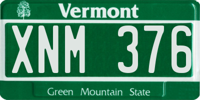 VT license plate XNM376