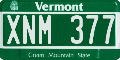 VT license plate XNM377