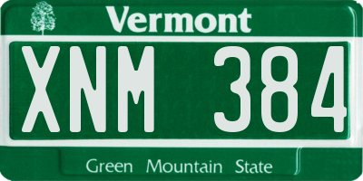 VT license plate XNM384