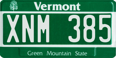 VT license plate XNM385
