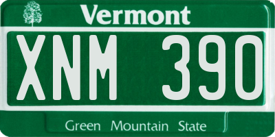 VT license plate XNM390