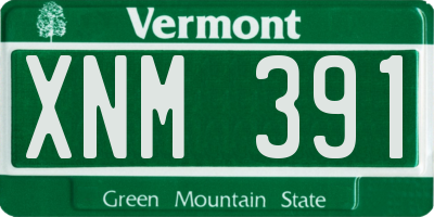 VT license plate XNM391