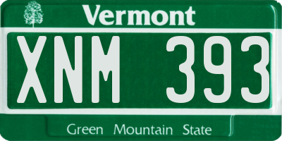 VT license plate XNM393