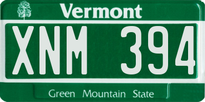VT license plate XNM394