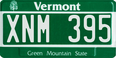 VT license plate XNM395