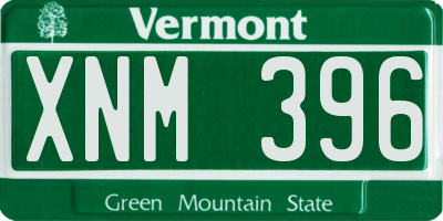 VT license plate XNM396