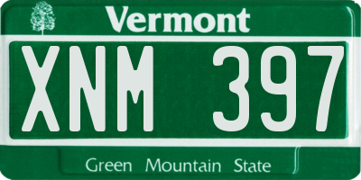VT license plate XNM397