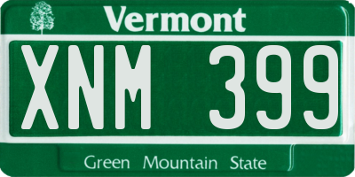VT license plate XNM399