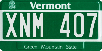 VT license plate XNM407