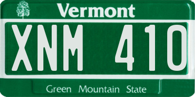 VT license plate XNM410