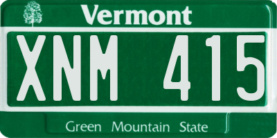 VT license plate XNM415