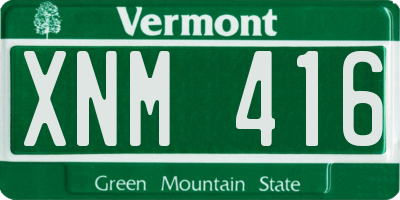 VT license plate XNM416