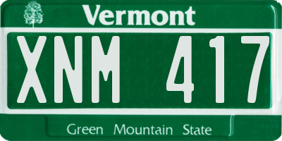 VT license plate XNM417