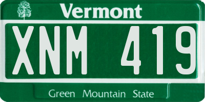VT license plate XNM419