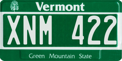VT license plate XNM422
