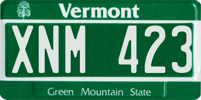 VT license plate XNM423