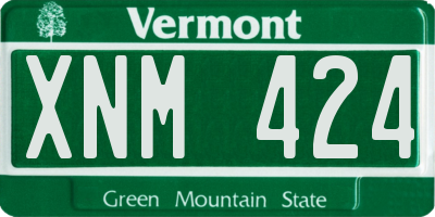 VT license plate XNM424