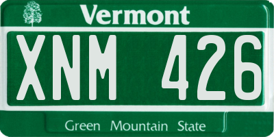 VT license plate XNM426