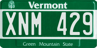 VT license plate XNM429