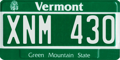 VT license plate XNM430