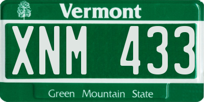 VT license plate XNM433
