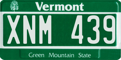 VT license plate XNM439