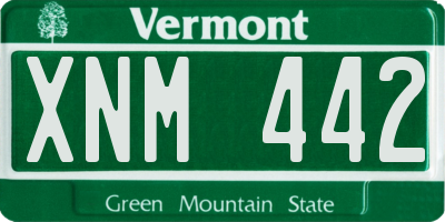 VT license plate XNM442