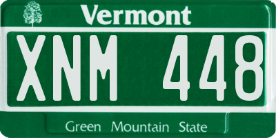 VT license plate XNM448