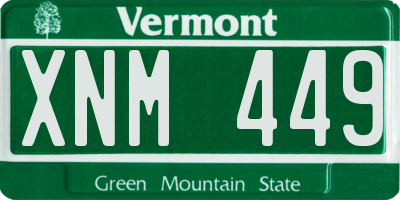 VT license plate XNM449