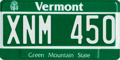 VT license plate XNM450