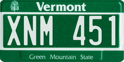 VT license plate XNM451