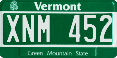 VT license plate XNM452